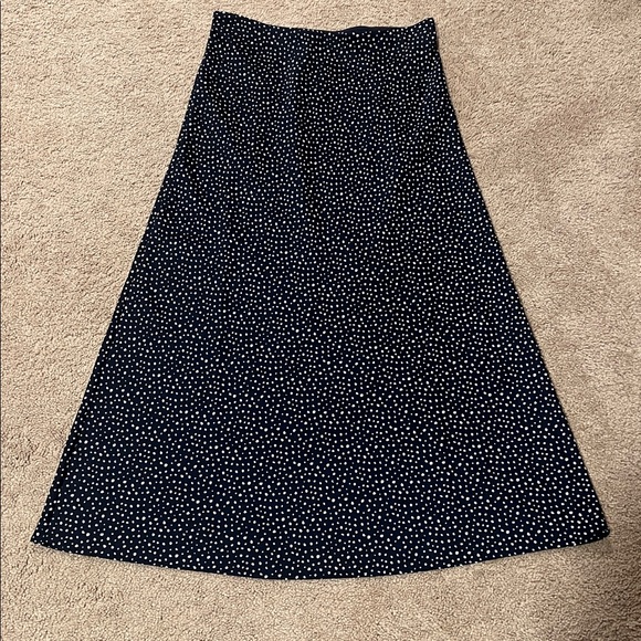 . Crew Womens Navy in White Dot Gwyneth Slip Skirt - Picture 2 of 3